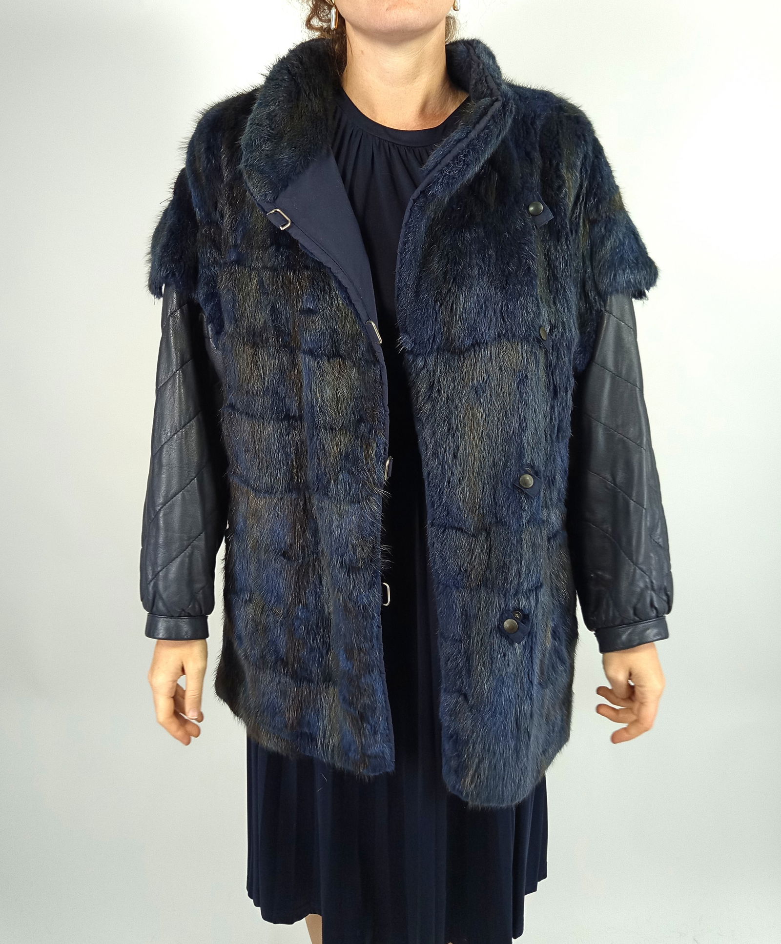 BLUE MINK FUR BOMBER JACKET EU: 3XL ; US: 24 - 5