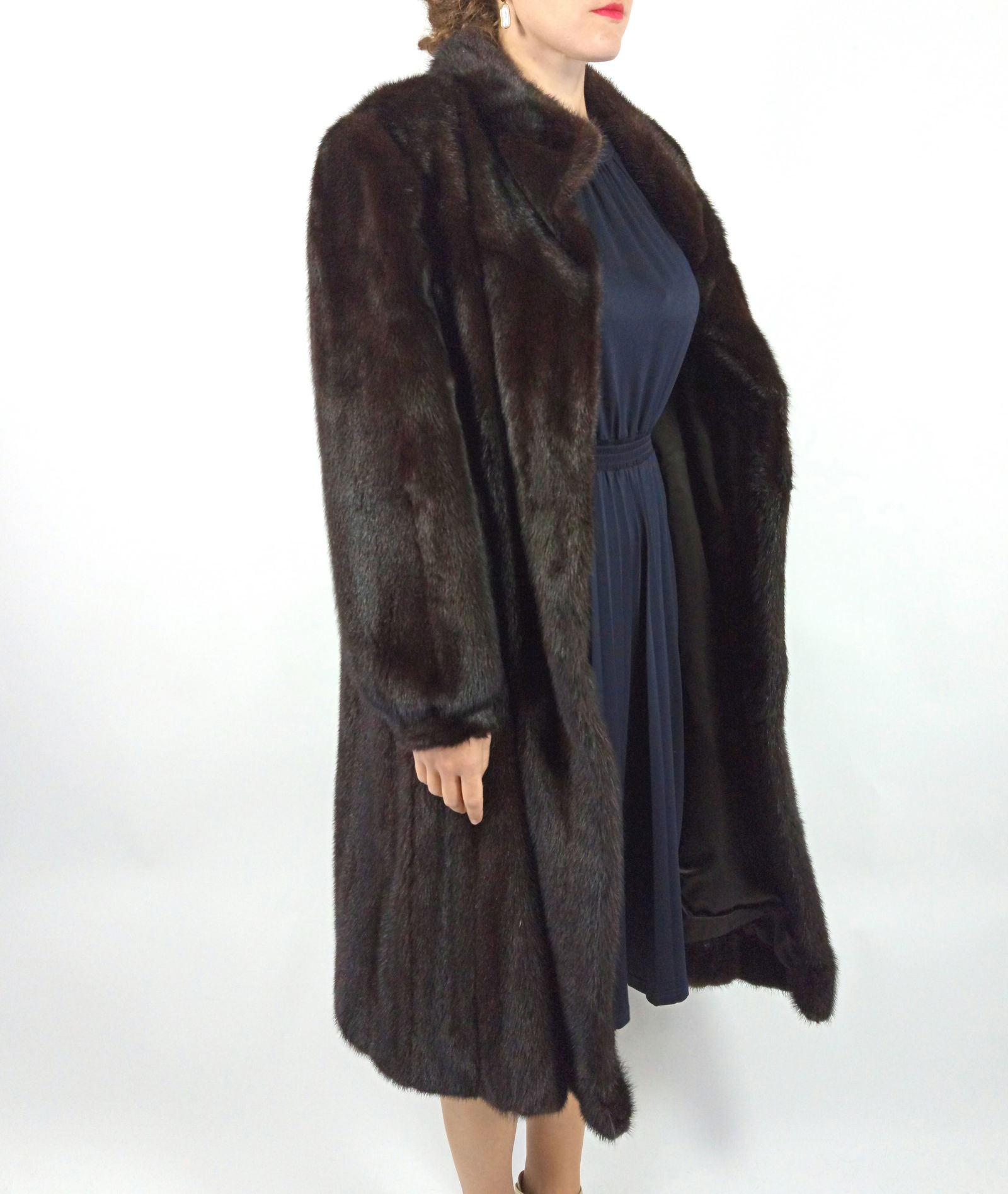 BROWN MINK FUR COAT EU: XXL ; US: 24 - 7