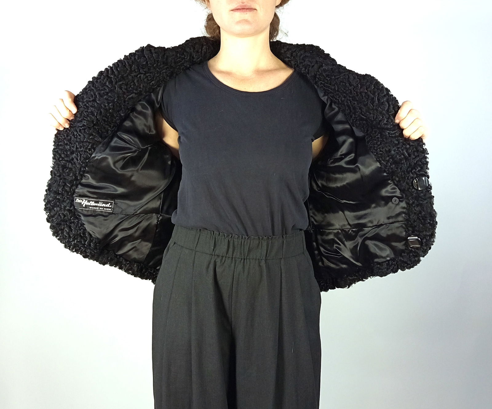 BLACK KARABUL FUR JACKET EU: S - US:6 - 9