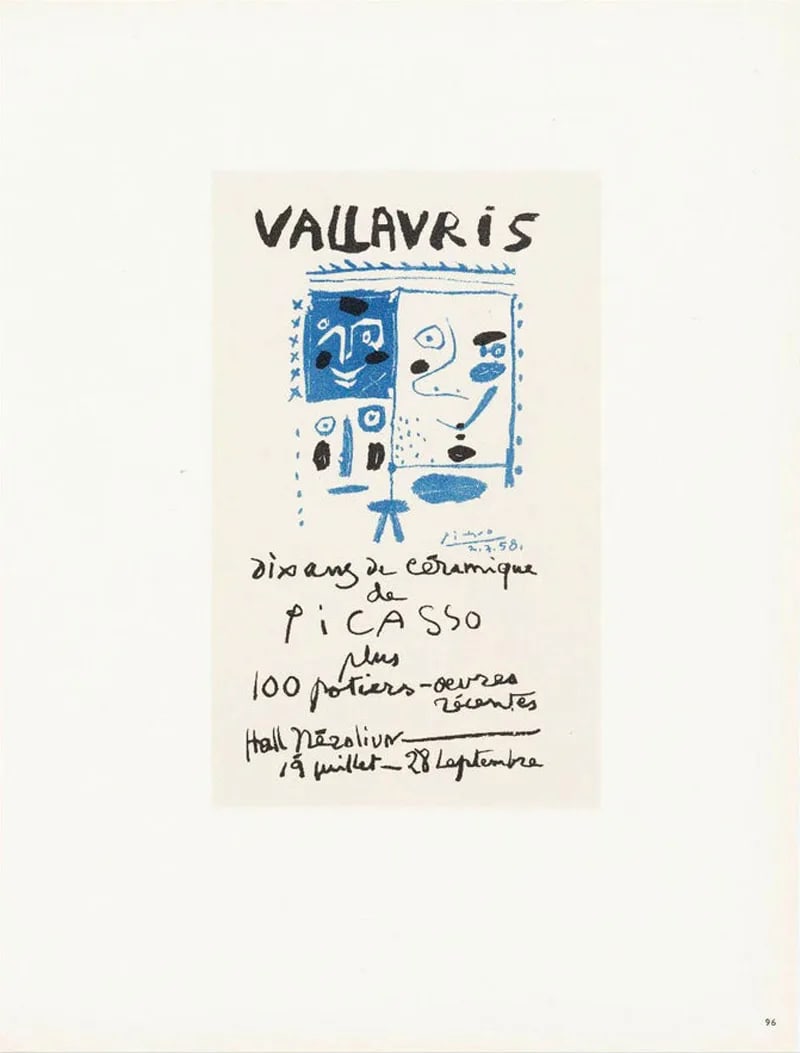 Picasso Lithograph 96 Exposition Vallauris dix ans de ceramique 1959: Title: Picasso Lithograph 96 Exposition Vallauris dix ans de ceramique 1959 Artist: , Picasso, Picasso Description: Title: Exposition Vallauris dix ans de ceramique Artist: Pablo Picasso Country: Spai