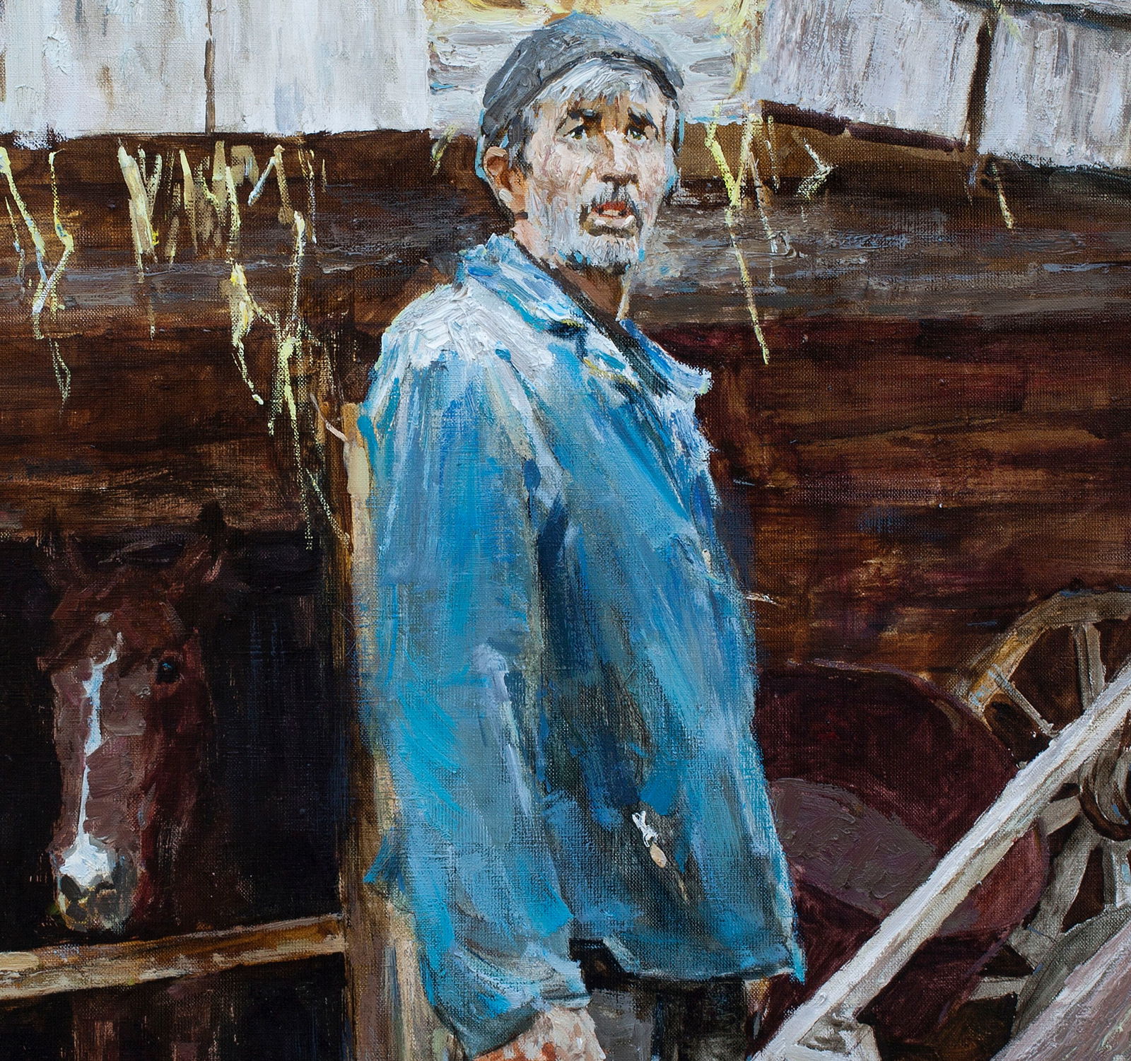 Oil painting Smoke break Ukrainian Artist - 2