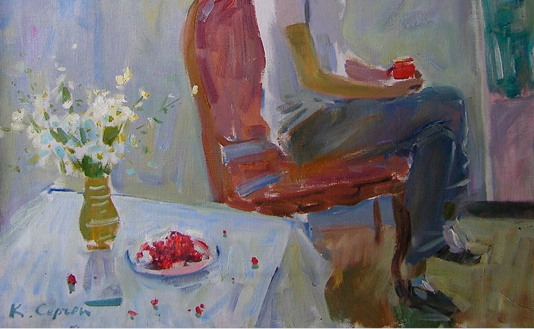 Oil painting On the porch Serg Kovalenko - 8