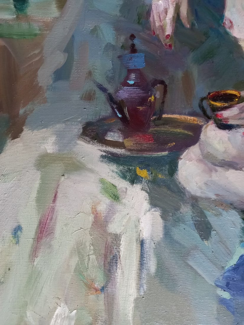 Oil painting Drinking coffee Alex Ditriev - 3