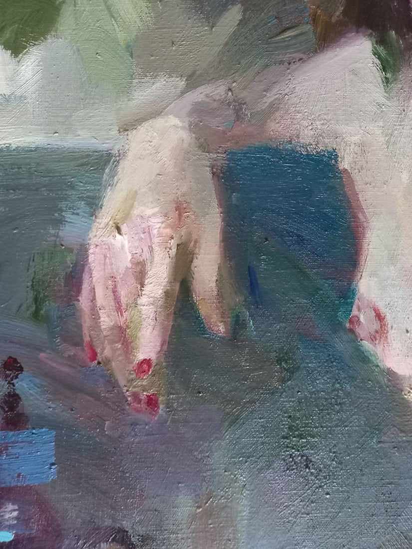 Oil painting Drinking coffee Alex Ditriev - 8