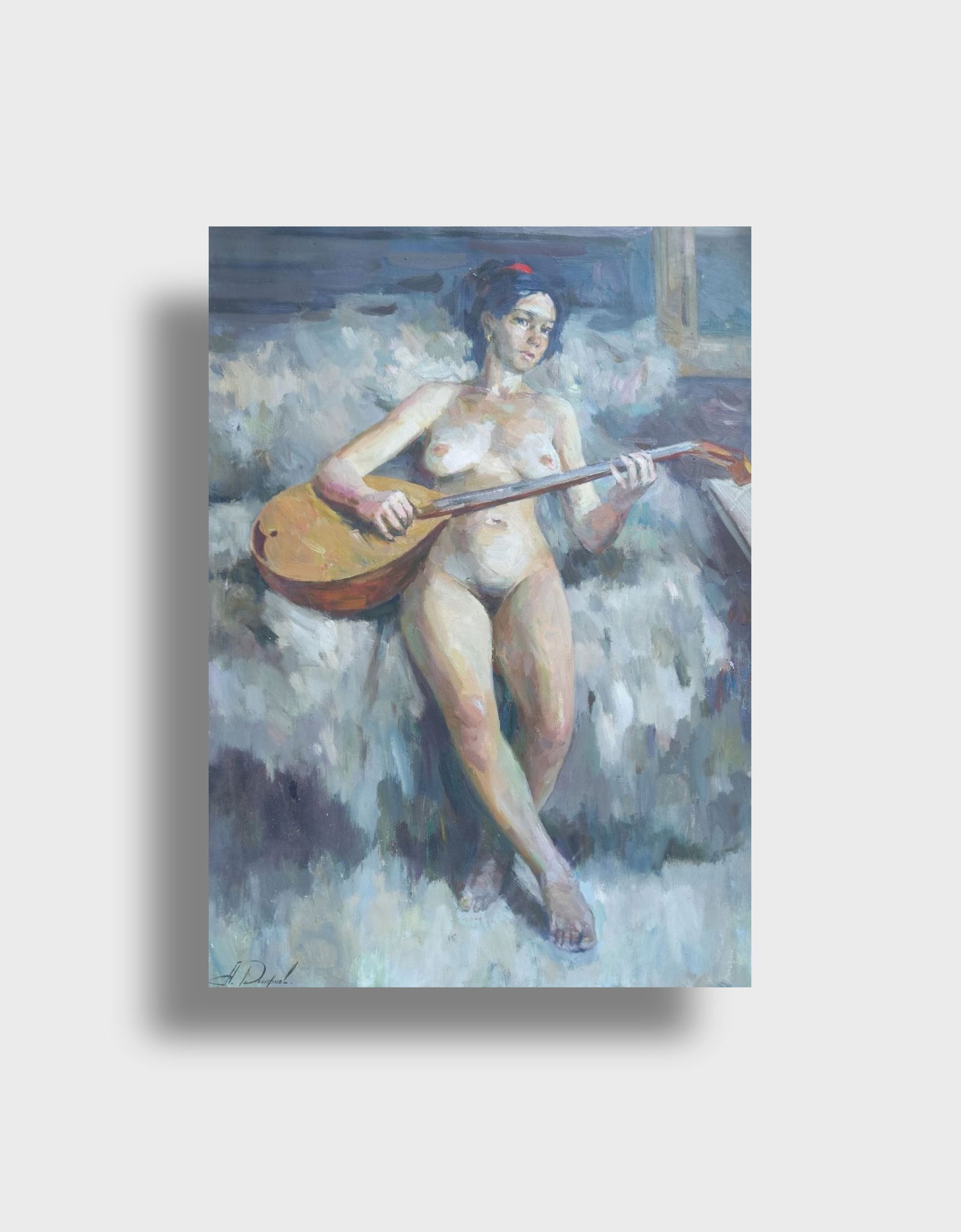 Oil painting Figure with domra Alex Ditriev - 13