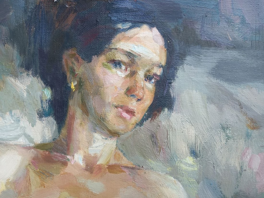 Oil painting Figure with domra Alex Ditriev - 2