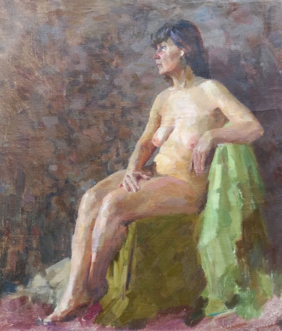Oil painting Figure model Alex Ditriev: Title: Oil painting Figure model Alex Ditriev Description: 391AD Painter: Alex Ditriev Size: 90x80 cm/ 35.4x31.5 inches Components: oil, canvas Original painting from our collection ERA: Short informa