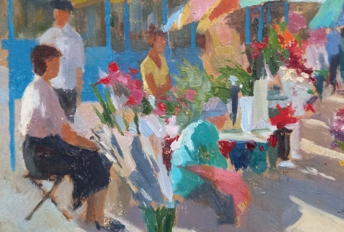 Oil painting Flower row Alex Ditriev - 4