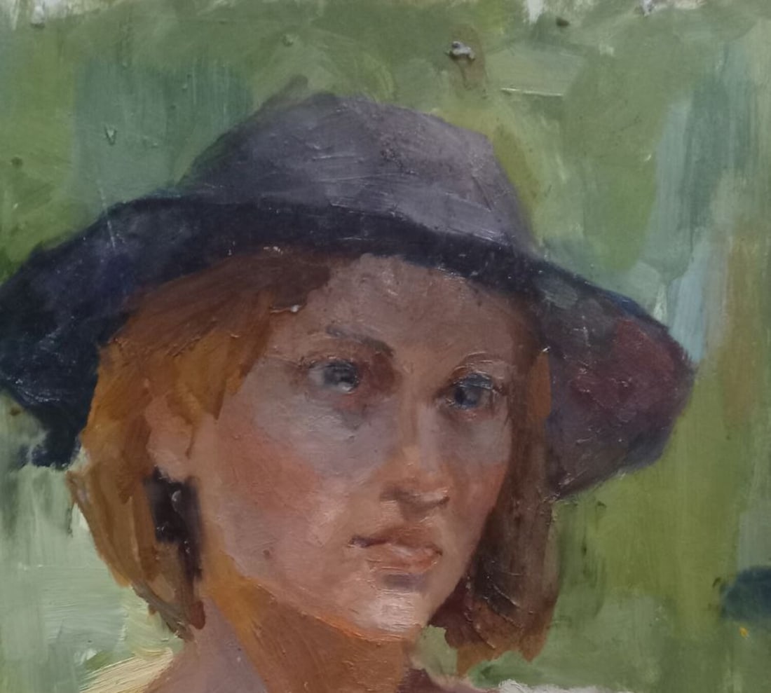 Oil painting Portrait en plein air Alex Ditriev - 2