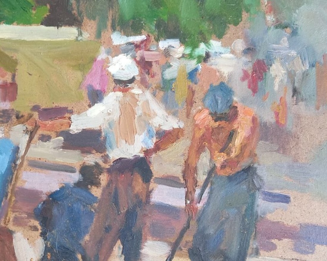 Oil painting Road repair Alex Ditriev - 2