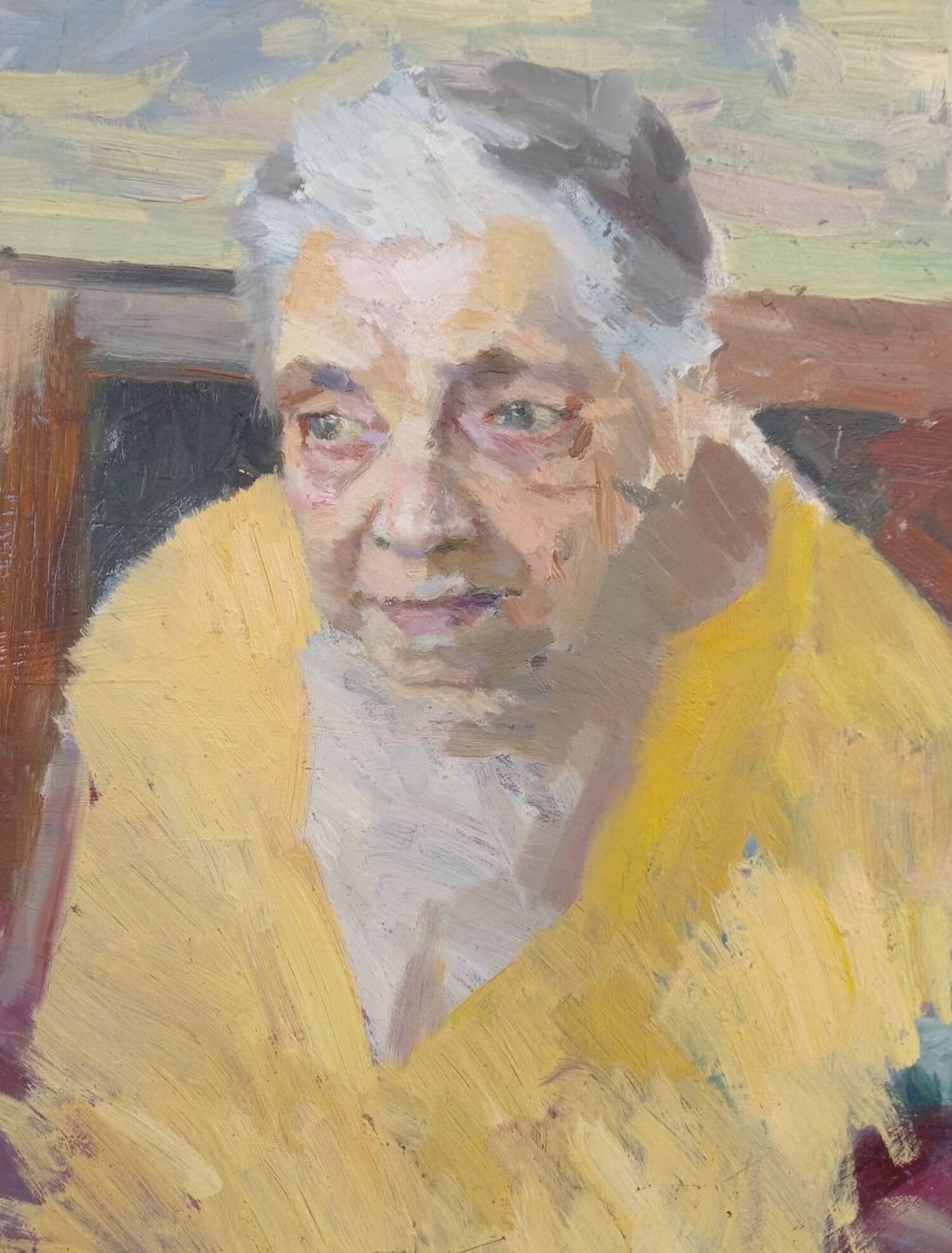 Oil painting Portrait Alex Ditriev: Title: Oil painting Portrait Alex Ditriev Description: 558AD Painter: Alex Ditriev Size:40x31 cm/ 15.75x12.20 inches Components: oil, cardboardOriginal painting from our collection ERA: Short informat