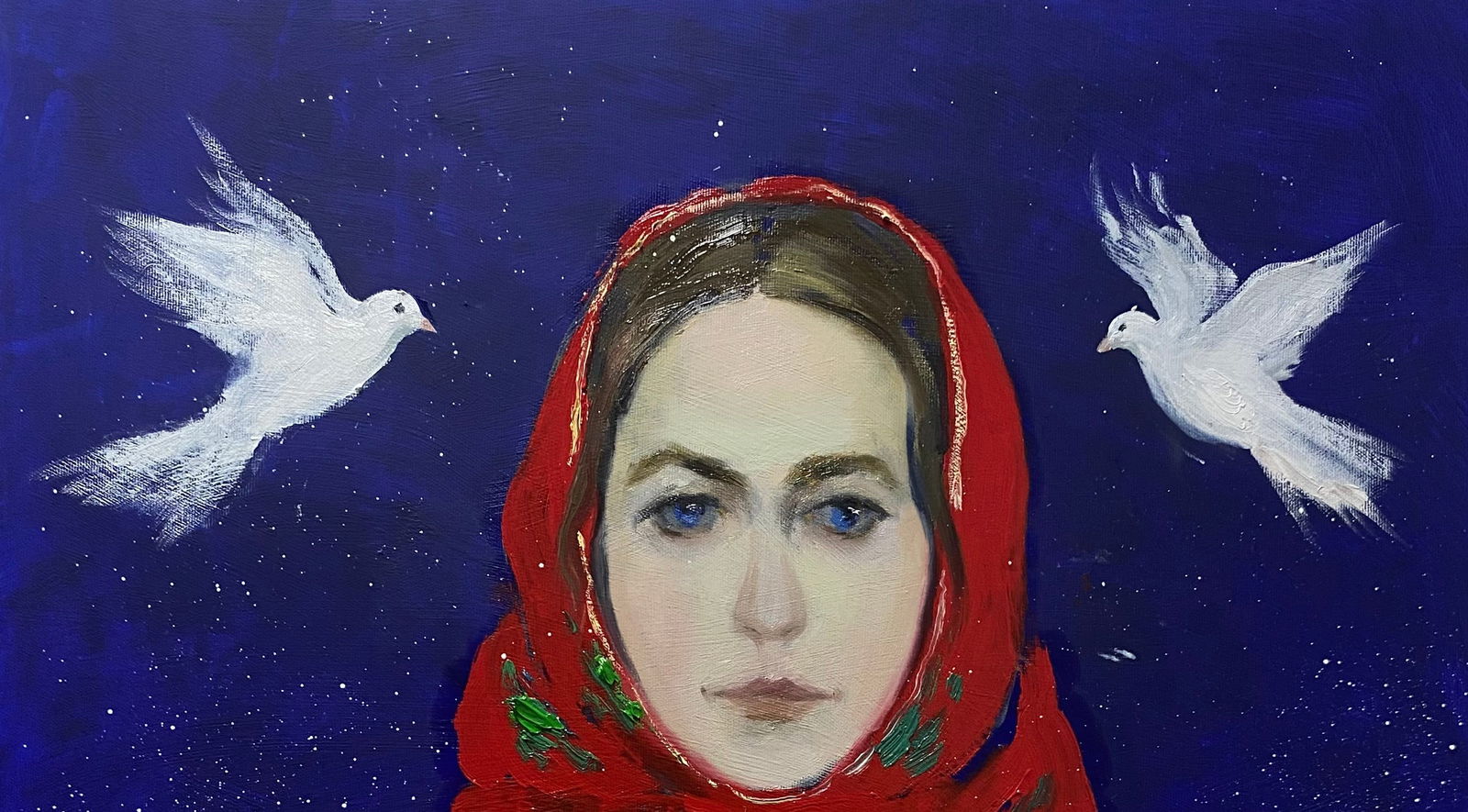 Oil painting Woman with a pigeon Yulia D. - 3