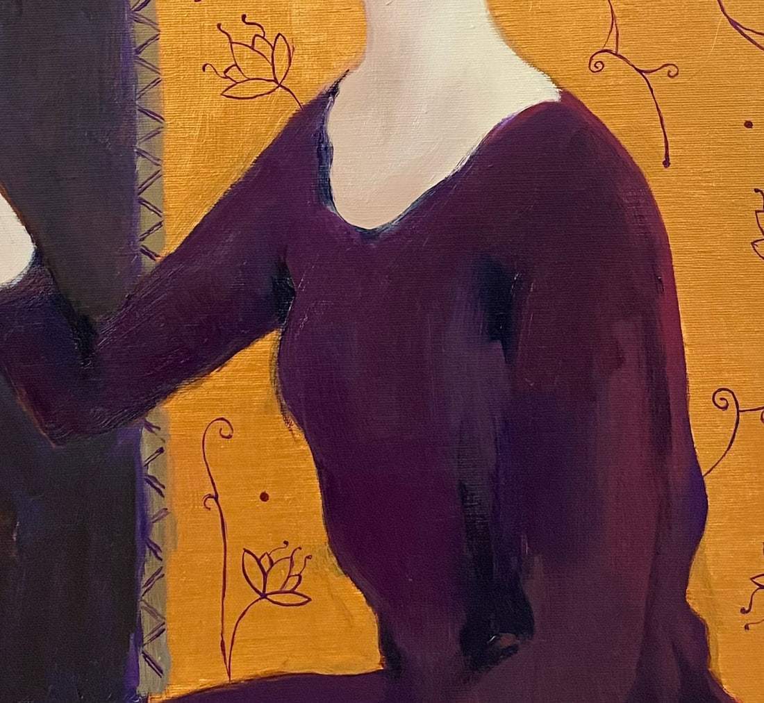 Oil painting Woman with bird Yulia D. - 10