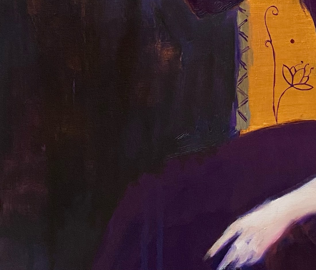 Oil painting Woman with bird Yulia D. - 6