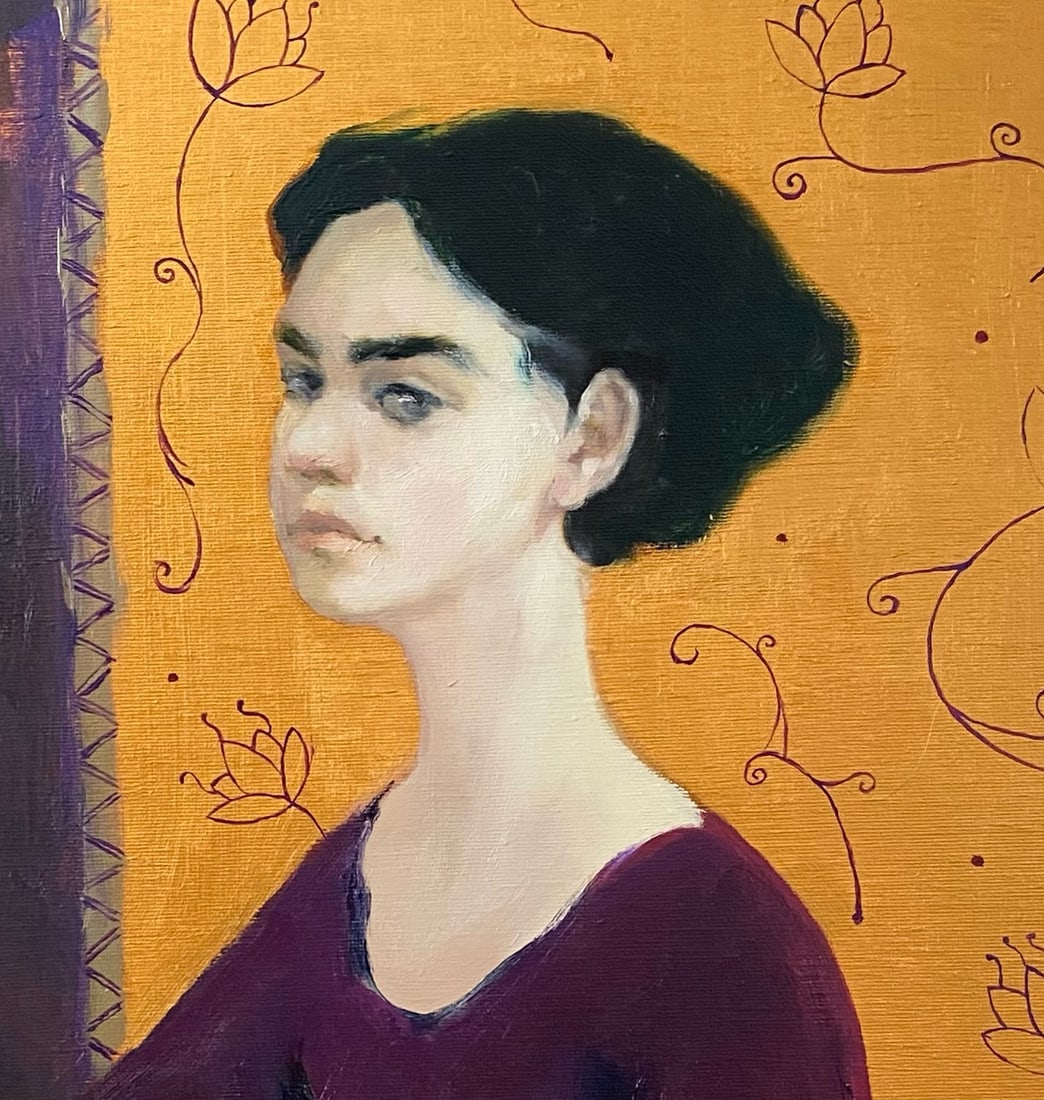 Oil painting Woman with bird Yulia D. - 9