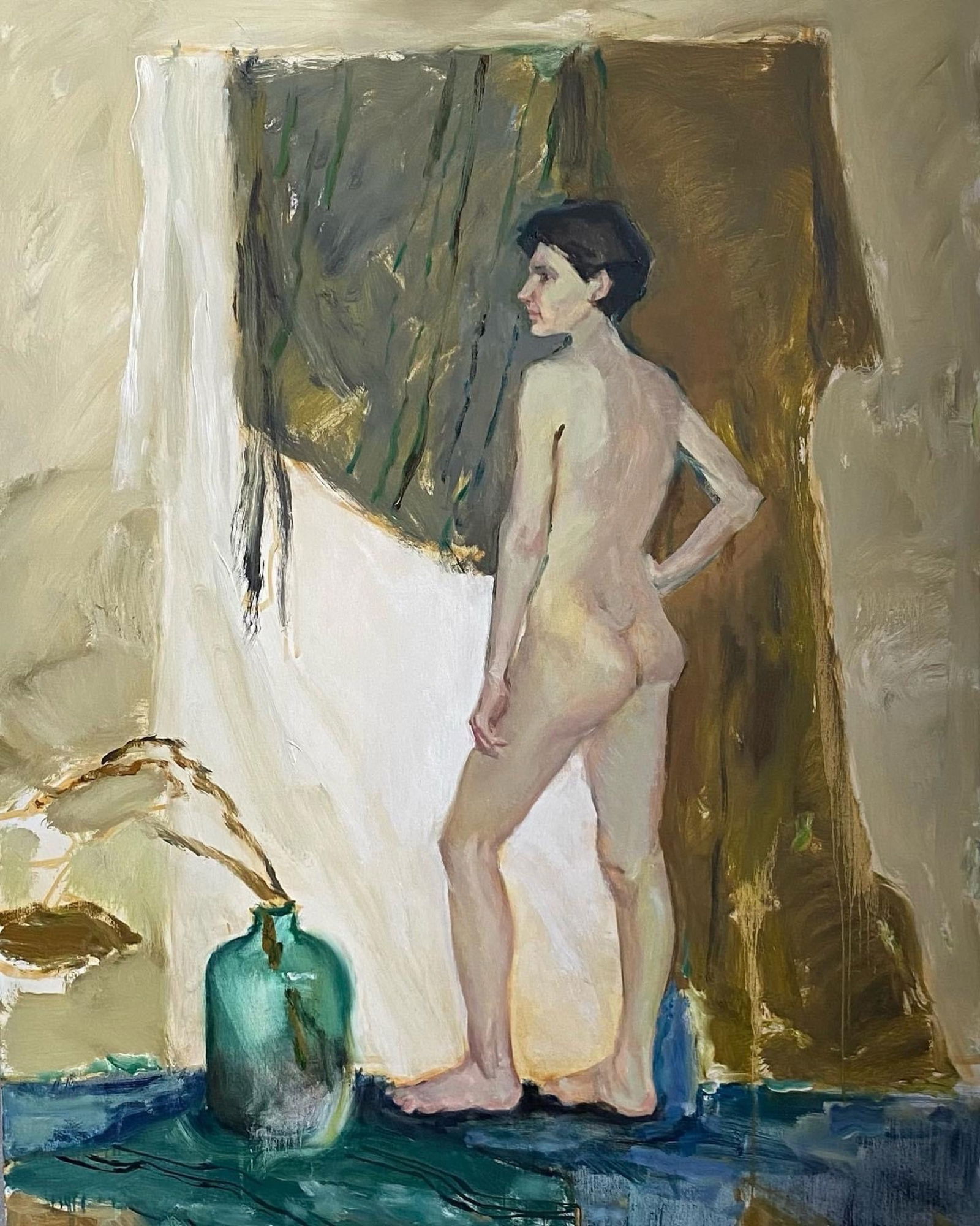 Oil painting Figure Woman Yulia D.: Title: Oil painting Figure Woman Yulia D. Description: 27YD Painter: Yulia D. Size: 160x130 cm/63x51.18 inches Components: oil, canvas Original painting from our collection ERA: 2025 Short
