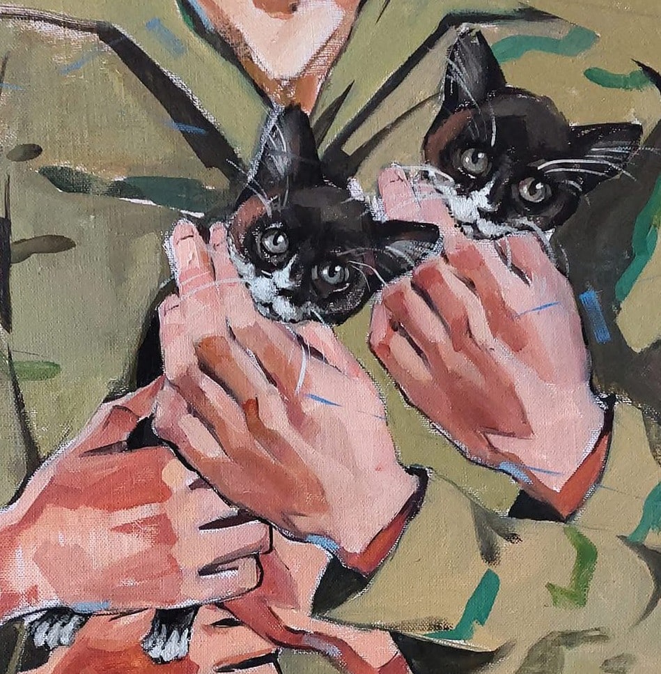 Oil painting kittens Katya F - 11