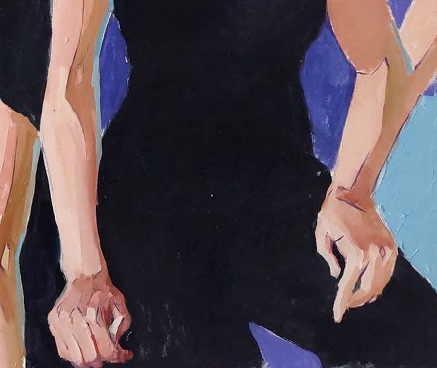 Oil painting Attention: Air raid alert Katya F - 6