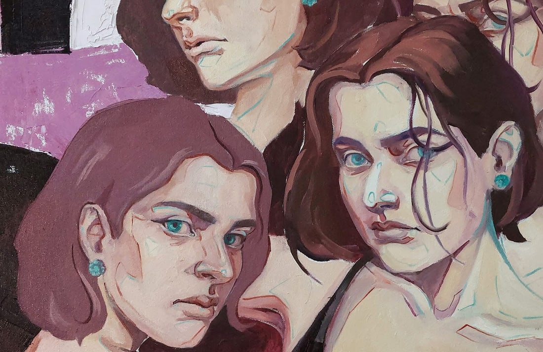 Oil painting Burgundy Katya F - 11