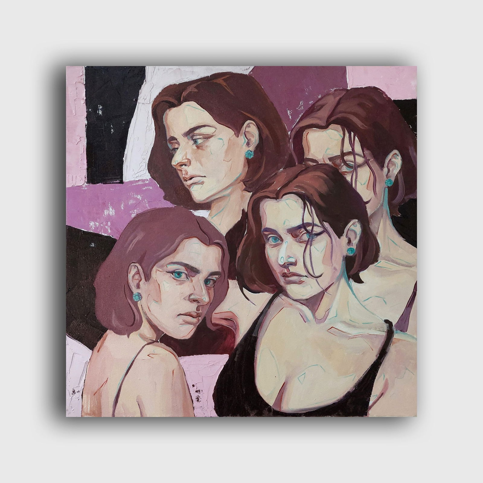 Oil painting Burgundy Katya F - 2