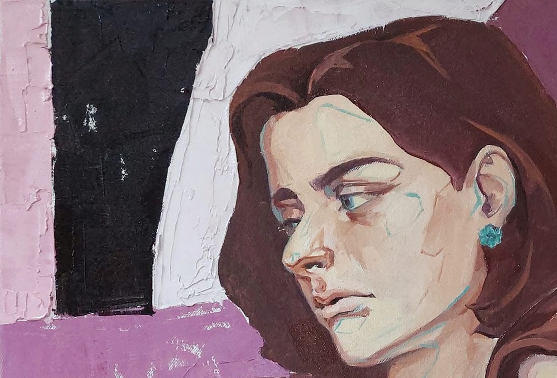 Oil painting Burgundy Katya F - 8