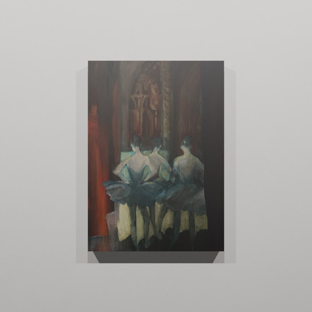 Acrylic painting ballet series Behind the scenes 2 Natalia V. - 10