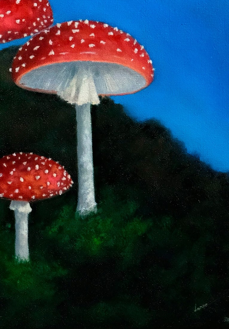 Oil painting Woman and mushrooms Ukrainian painter - 5