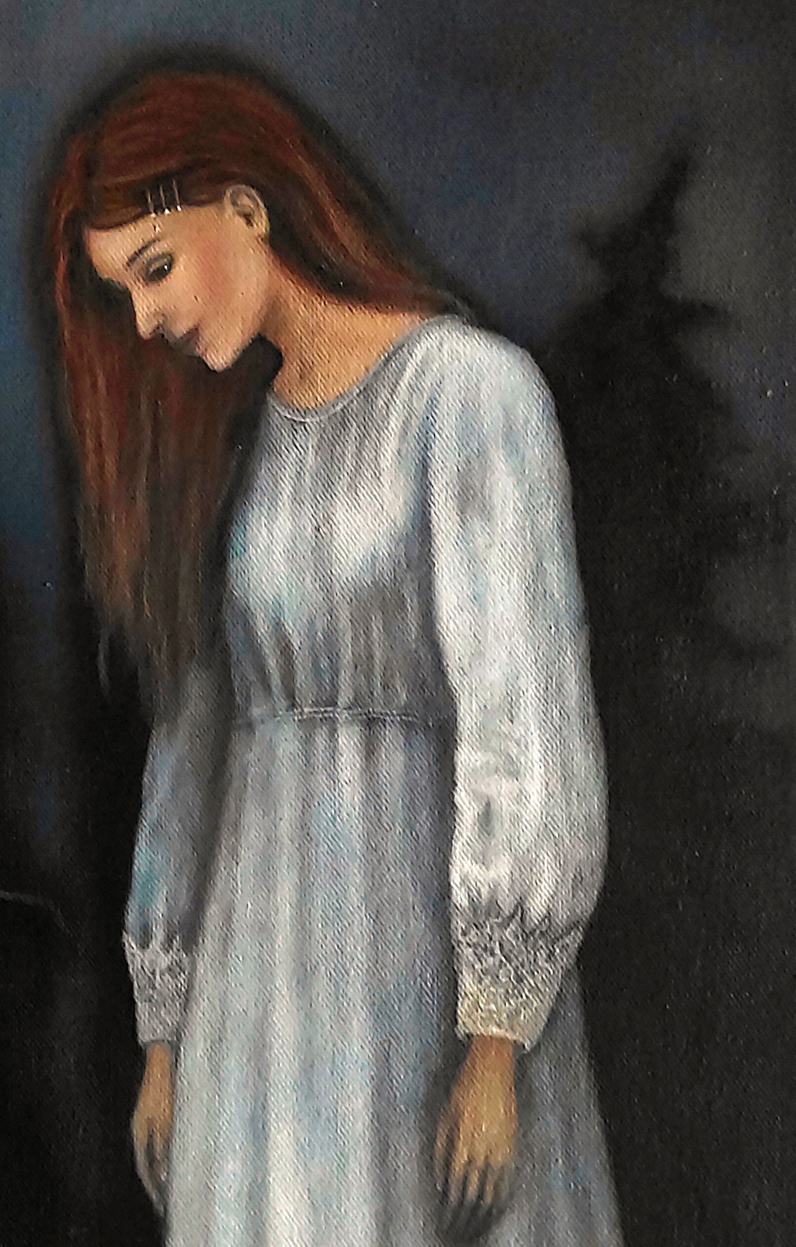 Oil painting Woman in white Ukrainian painter - 9