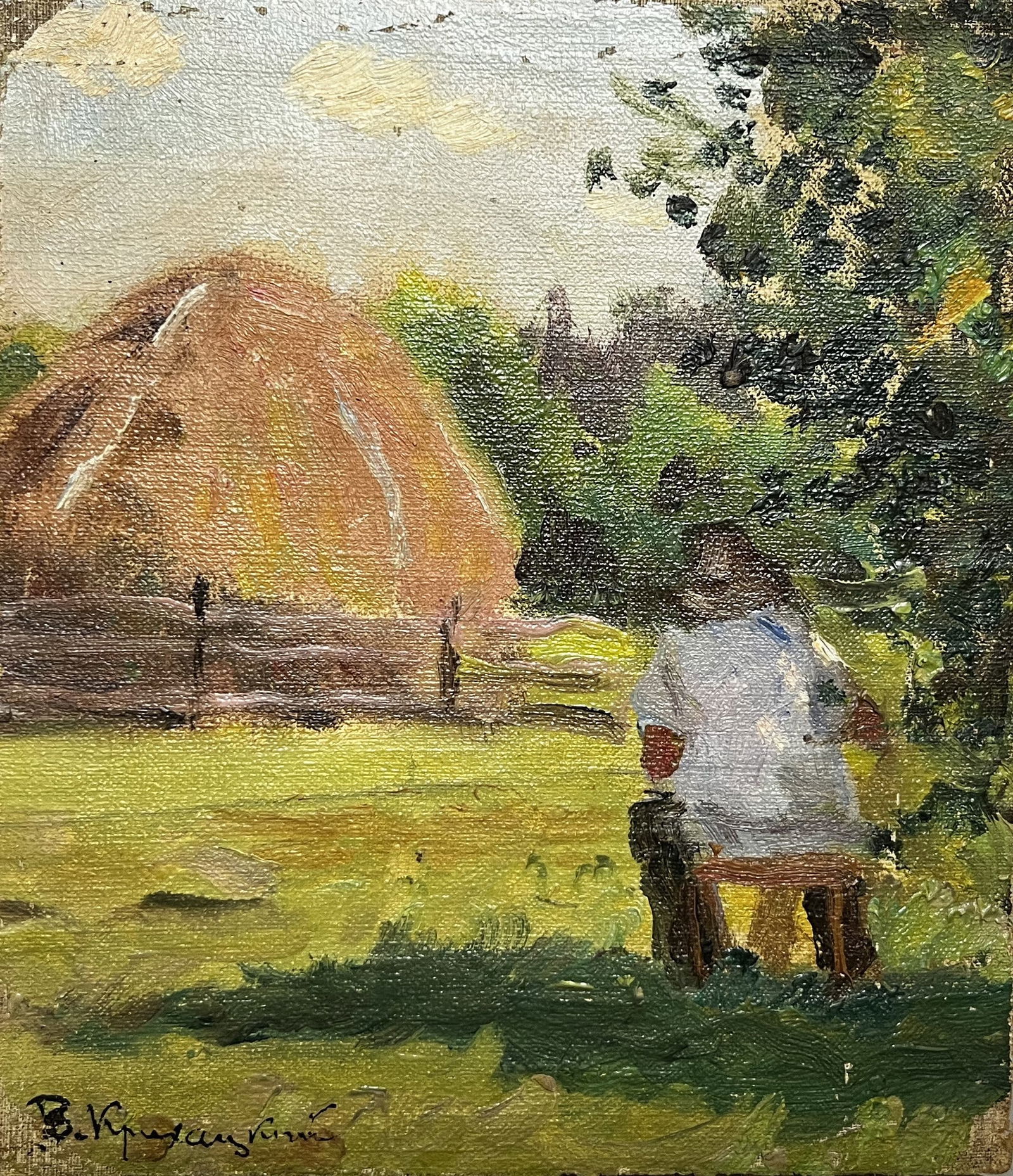Oil painting Summer afternoon Krikhatsky: Title: Oil painting Summer afternoon Krikhatsky Description: 09Duk Painter: Krikhatsky Size: 16,5x19 cm/6,49x7,48 inches Components: Oil, canvas Original painting from our collection ERA: Short inform
