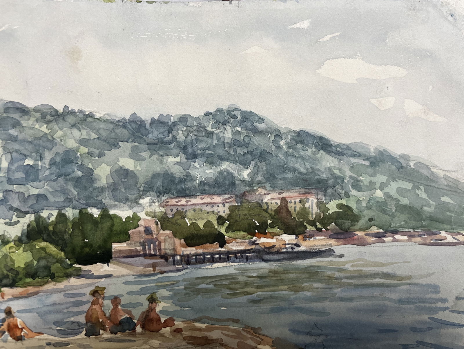 Watercolor painting Sea beach Krikhatsky - 4