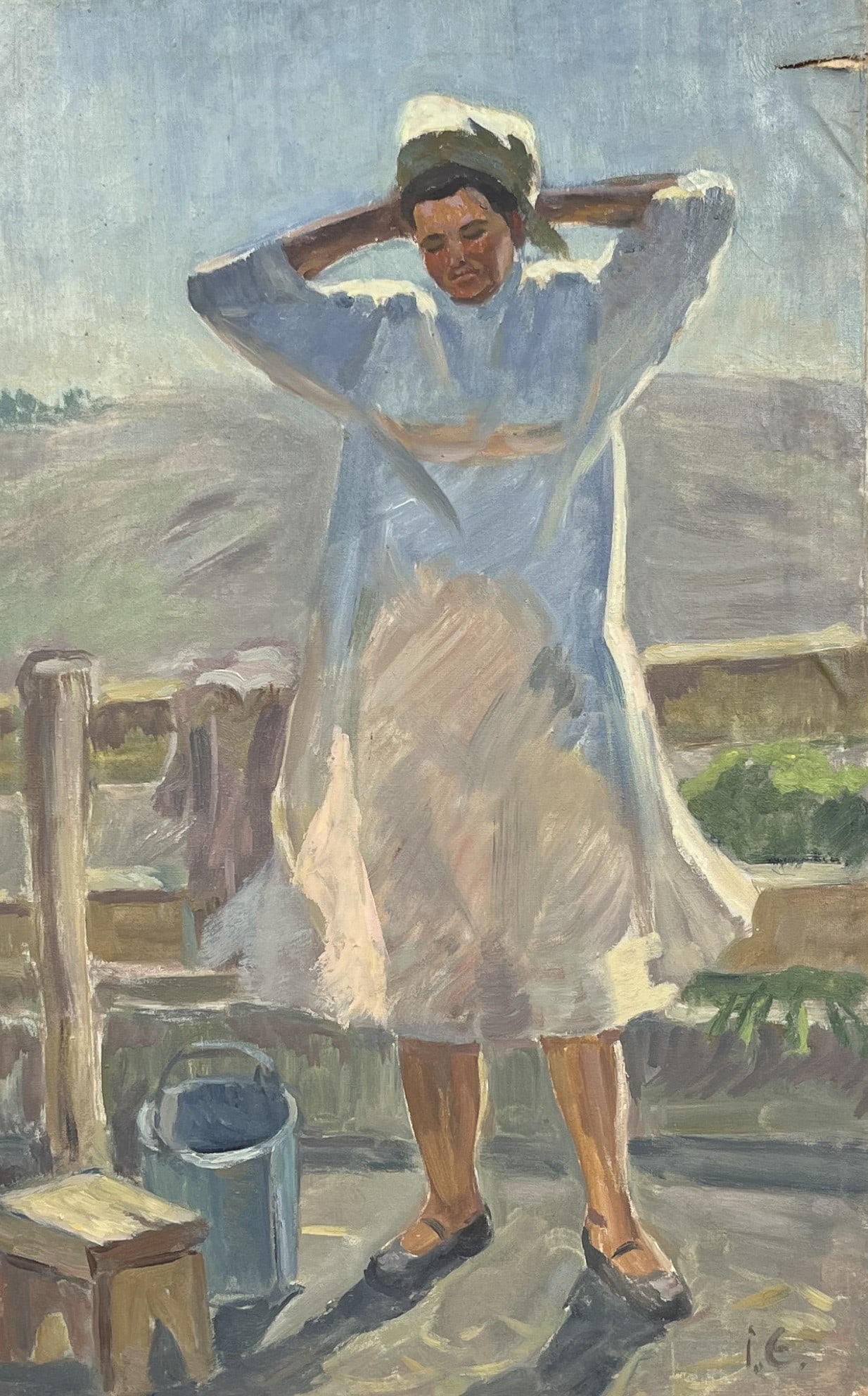 Oil painting Waiting Evchenko N.: Title: Oil painting Waiting Evchenko N. Description: 148AADuk Painter: Evchenko N. Size: 65x41,5 cm/25,59x16,33 inches Components: oil, canvas Original painting from our collection ERA: Short