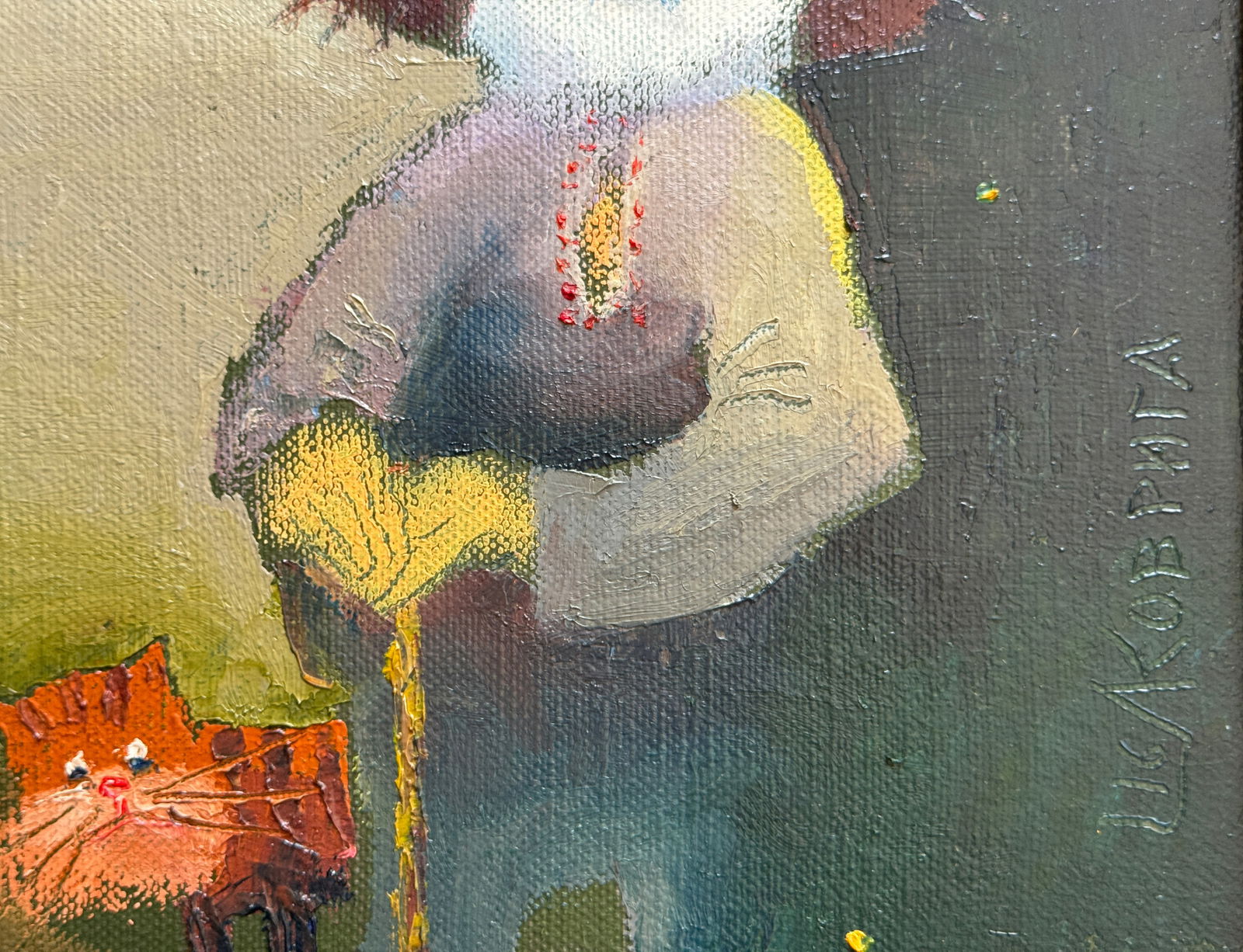 Oil painting with frame Grandfather Chronos K. Leonid - 4