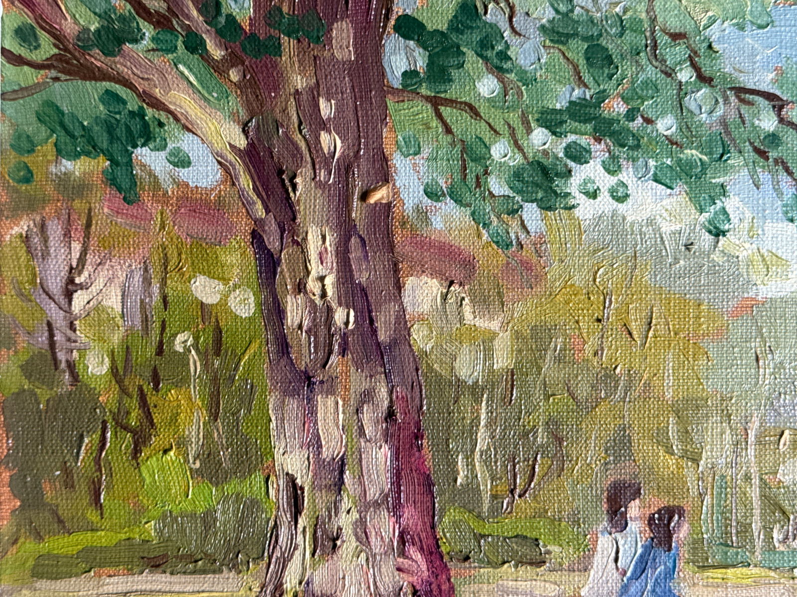Oil painting with frame Botanical Garden of Lviv University K. Leonid - 2
