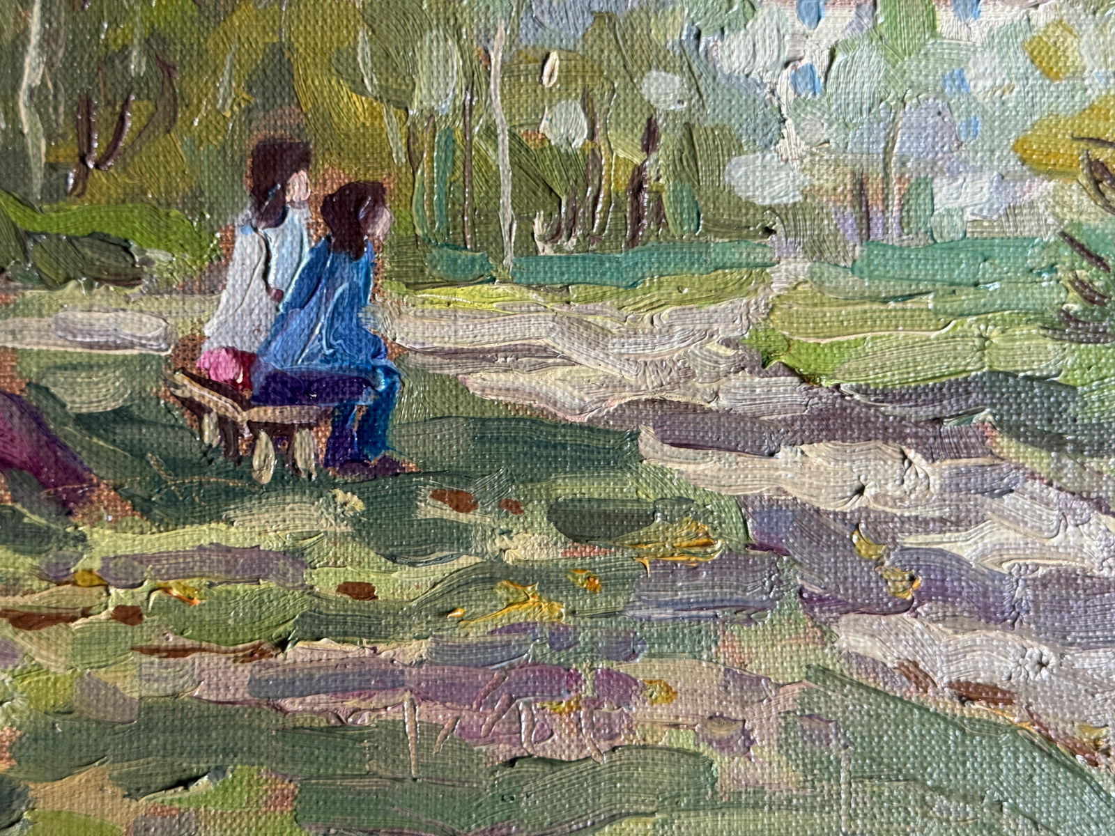 Oil painting with frame Botanical Garden of Lviv University K. Leonid - 3