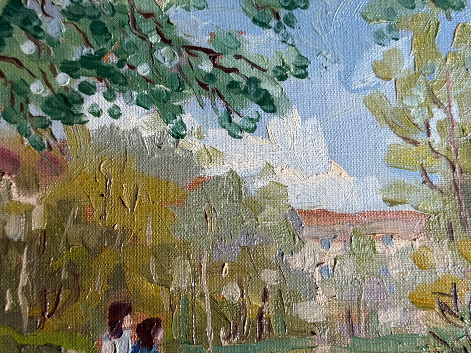 Oil painting with frame Botanical Garden of Lviv University K. Leonid - 4