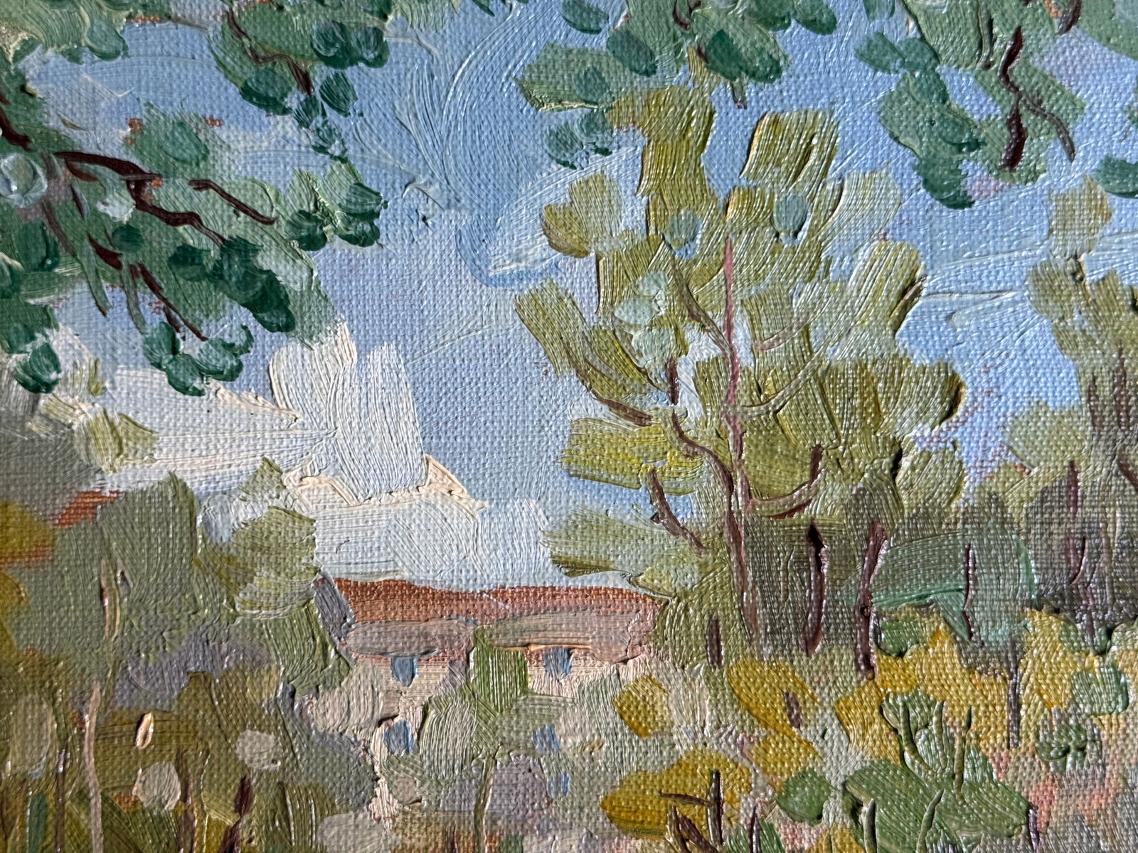 Oil painting with frame Botanical Garden of Lviv University K. Leonid - 5