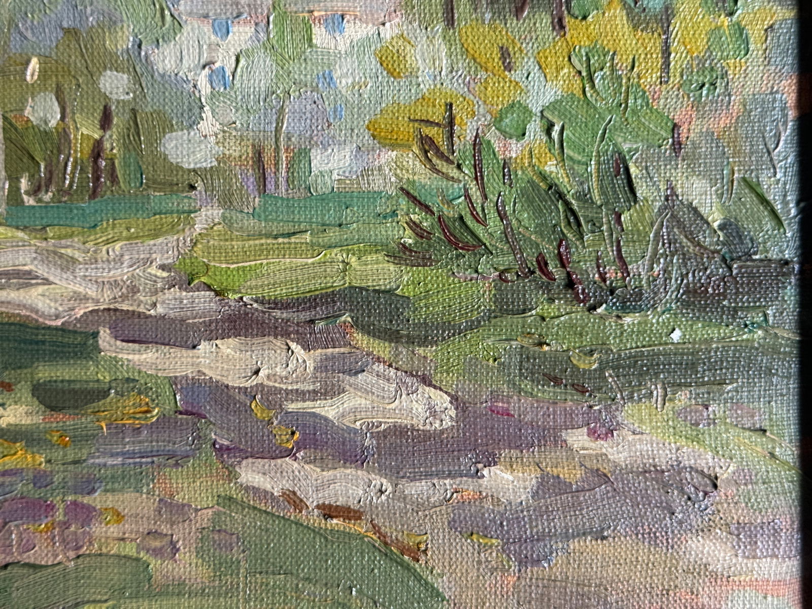 Oil painting with frame Botanical Garden of Lviv University K. Leonid - 6