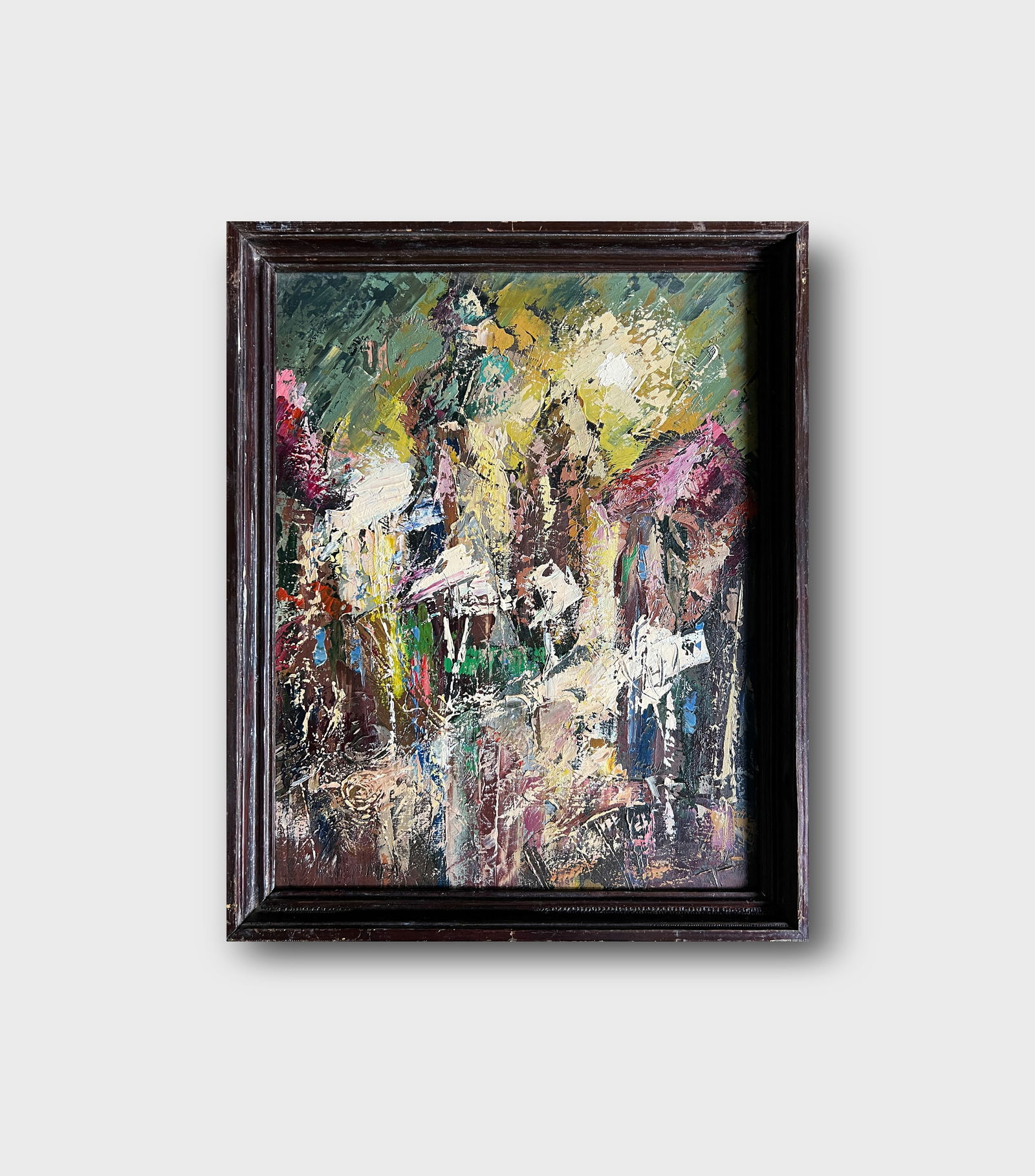 Abstract Oil painting with frame Night city K. Leonid - 10