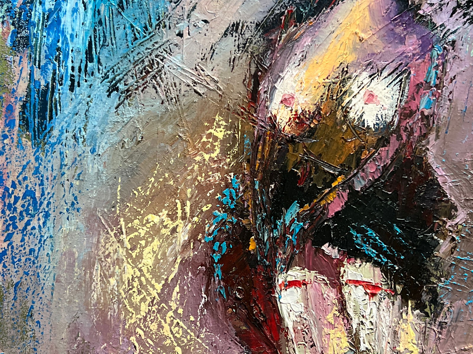 Abstract Oil painting with frame lady K. Leonid - 3