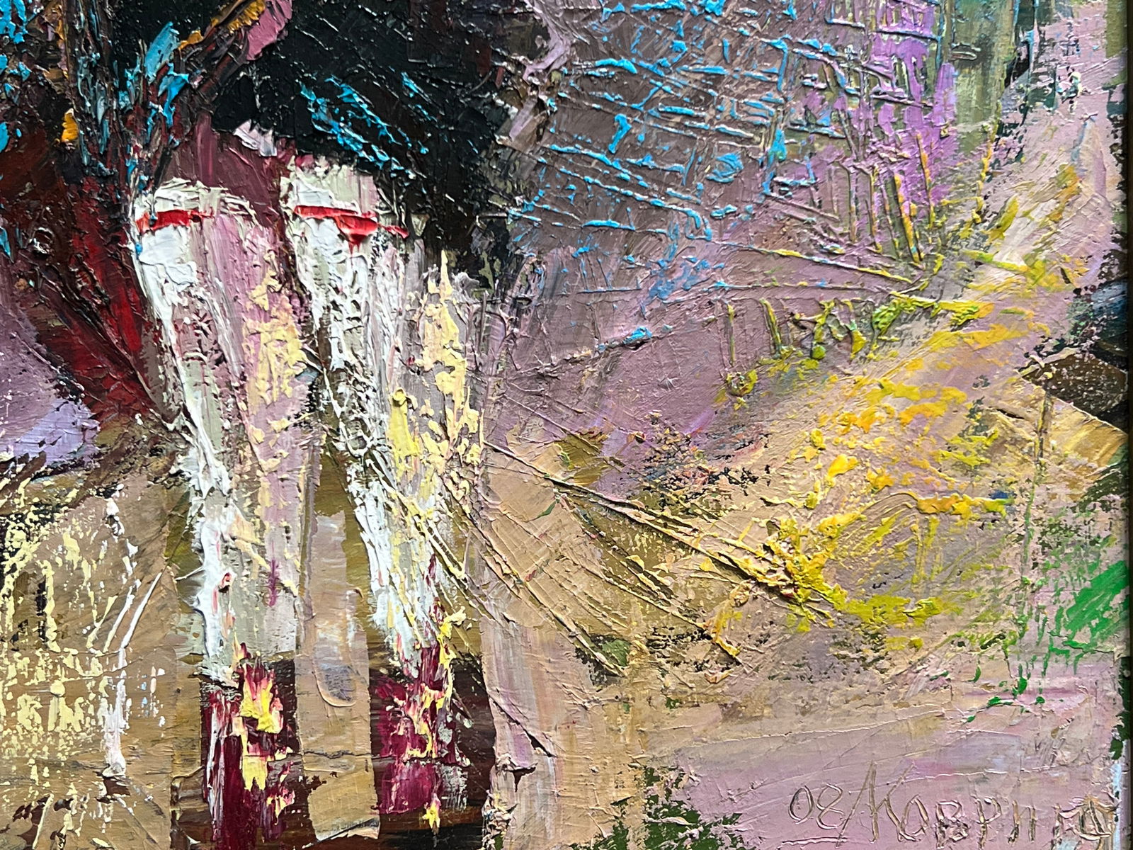 Abstract Oil painting with frame lady K. Leonid - 5