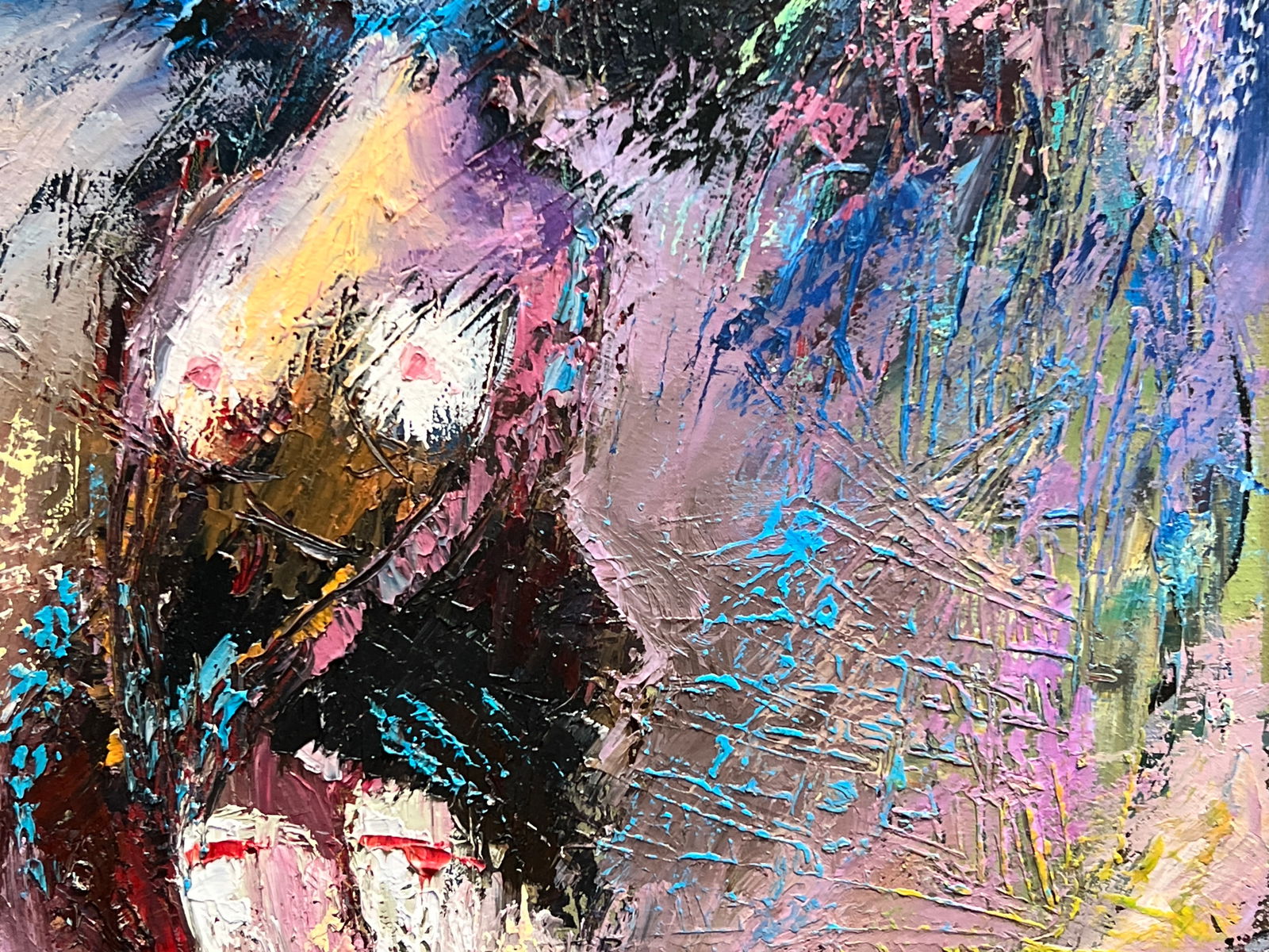 Abstract Oil painting with frame lady K. Leonid - 6