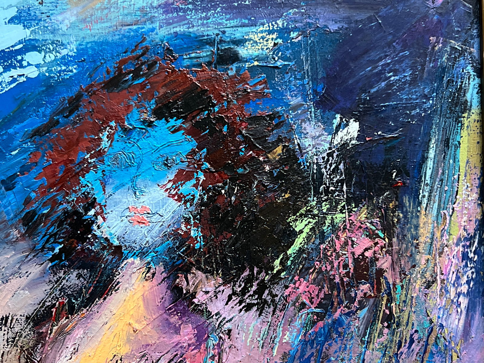 Abstract Oil painting with frame lady K. Leonid - 7