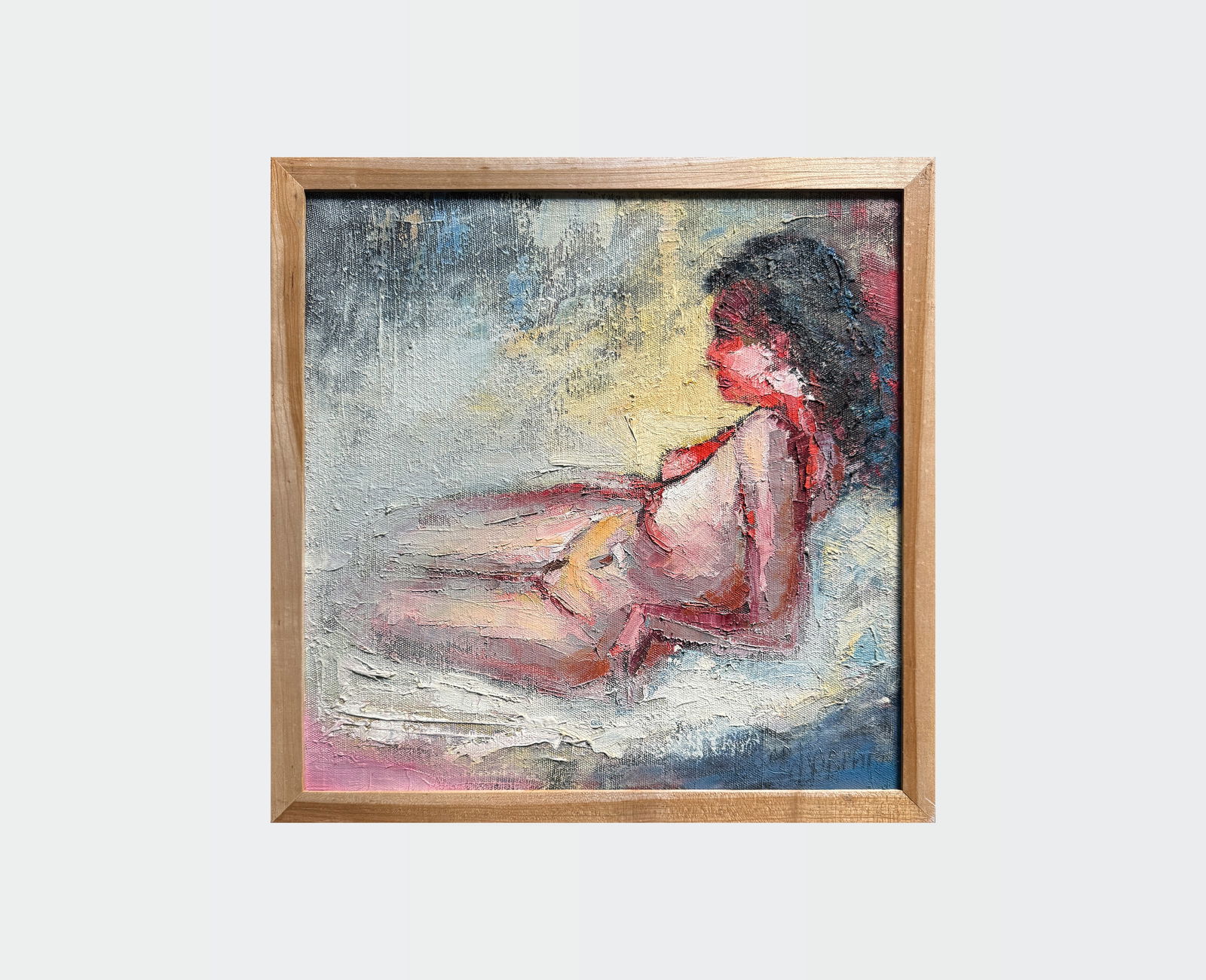 Abstract Oil painting with frame Nu K. Leonid - 2