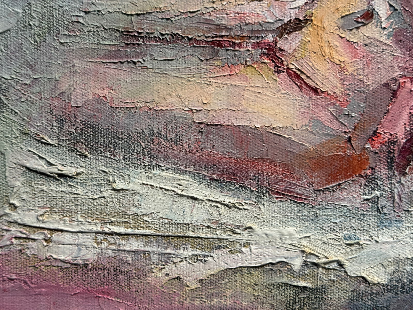 Abstract Oil painting with frame Nu K. Leonid - 7