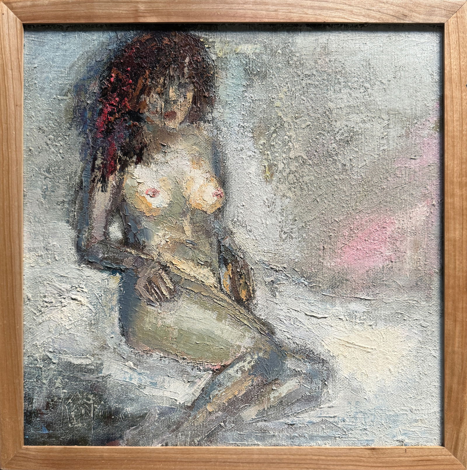 Abstract Oil painting with frame Figure K. Leonid: Title: Abstract Oil painting with frame Figure K. Leonid Description: 636KK Painter: K. Leonid Size: 40x40 cm/ 15.75x15.75 inches Components: oil, canvas Original painting CONDITION: exellent