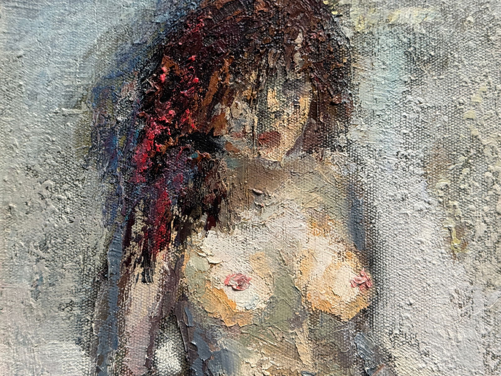 Abstract Oil painting with frame Figure K. Leonid - 3