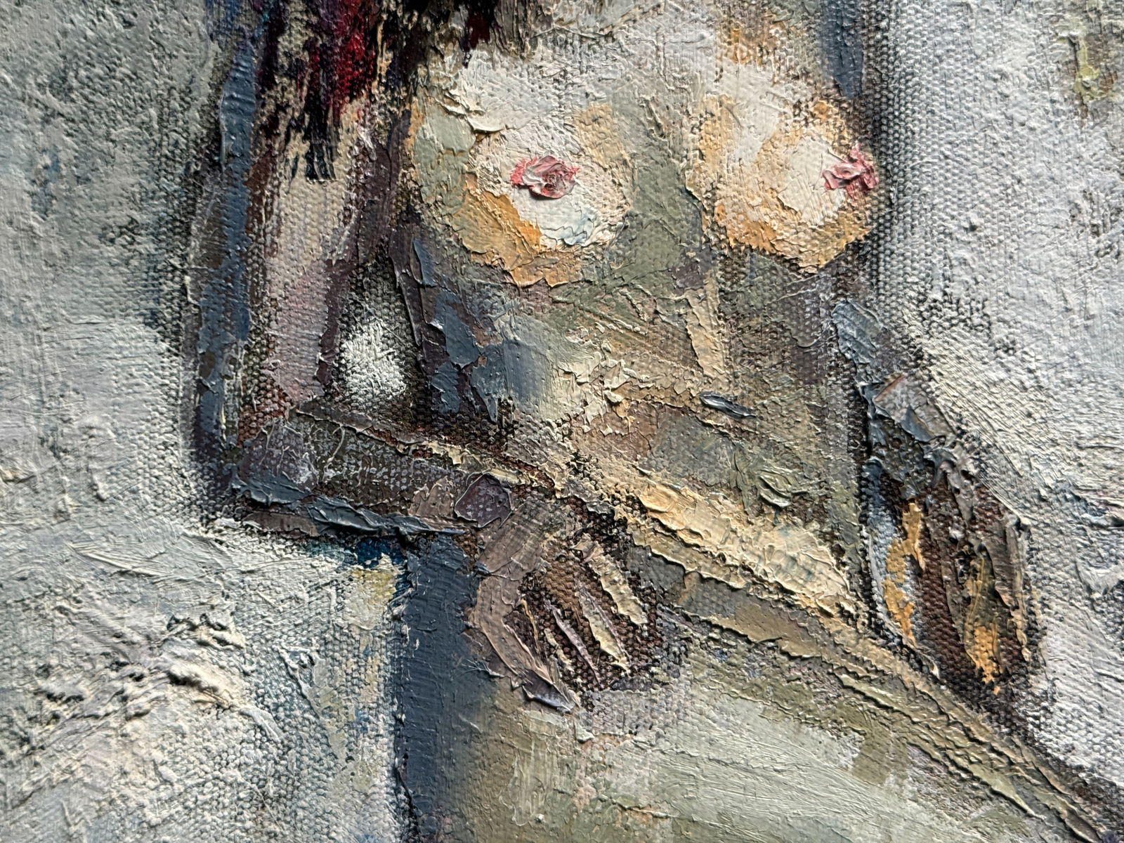 Abstract Oil painting with frame Figure K. Leonid - 6