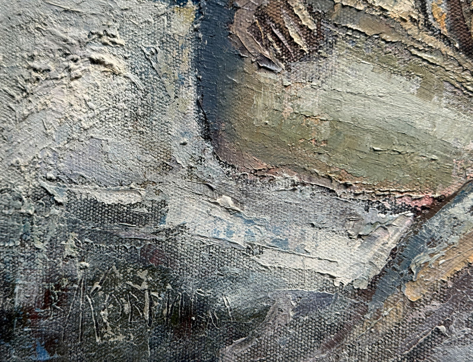 Abstract Oil painting with frame Figure K. Leonid - 7