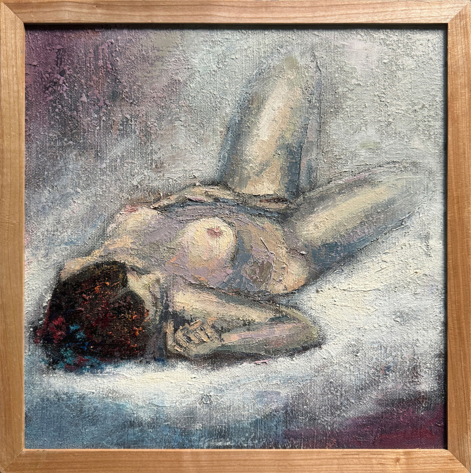 Abstract Oil painting with frame Figures K. Leonid: Title: Abstract Oil painting with frame Figures K. Leonid Description: 637KK Painter: K. Leonid Size: 40x40 cm/ 15.75x15.75 inches Components: oil, canvas Original painting CONDITION: exellent ERA:200