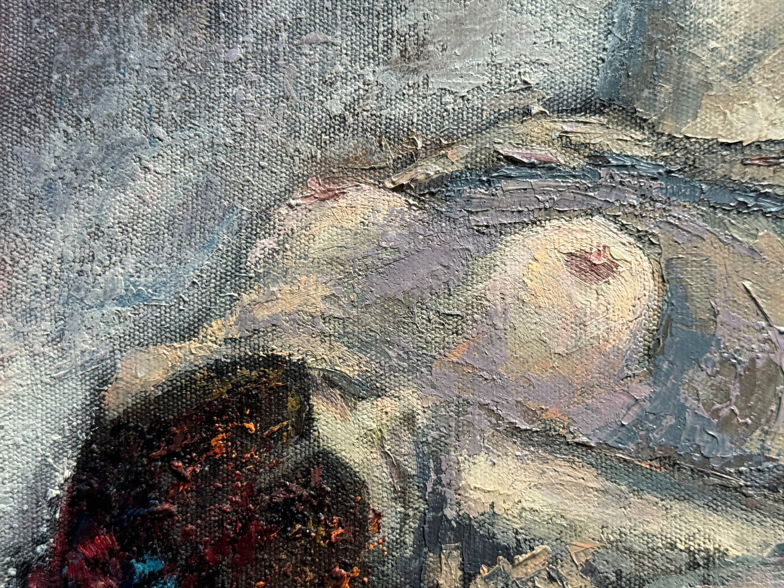 Abstract Oil painting with frame Figures K. Leonid - 6